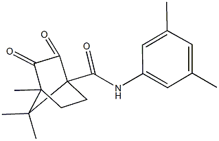 N-(3,5-dimethylphenyl)-4,7,7-trimethyl-2,3-dioxobicyclo[2.2.1]heptane-1-carboxamide Struktur