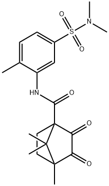 N-{5-[(dimethylamino)sulfonyl]-2-methylphenyl}-4,7,7-trimethyl-2,3-dioxobicyclo[2.2.1]heptane-1-carboxamide Struktur