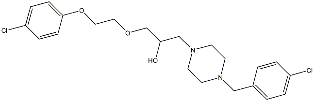 1-[4-(4-chlorobenzyl)-1-piperazinyl]-3-[2-(4-chlorophenoxy)ethoxy]-2-propanol Struktur