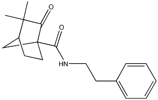 3,3-dimethyl-2-oxo-N-(2-phenylethyl)bicyclo[2.2.1]heptane-1-carboxamide Struktur