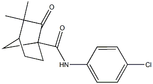 N-(4-chlorophenyl)-3,3-dimethyl-2-oxobicyclo[2.2.1]heptane-1-carboxamide Struktur