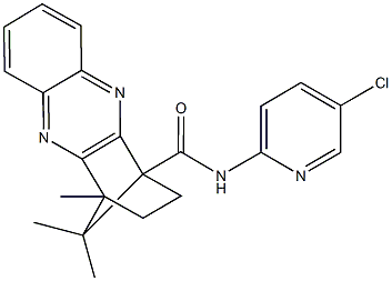 N-(5-chloro-2-pyridinyl)-12,15,15-trimethyl-3,10-diazatetracyclo[10.2.1.0~2,11~.0~4,9~]pentadeca-2(11),3,5,7,9-pentaene-1-carboxamide Struktur