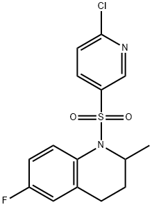 1-[(6-chloro-3-pyridinyl)sulfonyl]-6-fluoro-2-methyl-1,2,3,4-tetrahydroquinoline Struktur