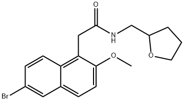 2-(6-bromo-2-methoxy-1-naphthyl)-N-(tetrahydro-2-furanylmethyl)acetamide Struktur