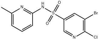 5-bromo-6-chloro-N-(6-methyl-2-pyridinyl)-3-pyridinesulfonamide Struktur