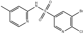 5-bromo-6-chloro-N-(4-methyl-2-pyridinyl)-3-pyridinesulfonamide Struktur