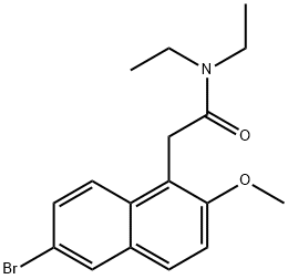 2-(6-bromo-2-methoxy-1-naphthyl)-N,N-diethylacetamide Struktur