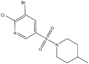 3-bromo-2-chloro-5-[(4-methyl-1-piperidinyl)sulfonyl]pyridine Struktur