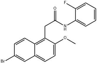 2-(6-bromo-2-methoxy-1-naphthyl)-N-(2-fluorophenyl)acetamide Struktur