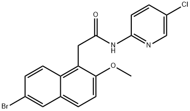 2-(6-bromo-2-methoxy-1-naphthyl)-N-(5-chloro-2-pyridinyl)acetamide Struktur