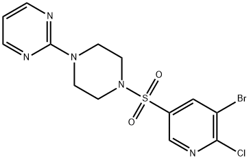 2-{4-[(5-bromo-6-chloro-3-pyridinyl)sulfonyl]-1-piperazinyl}pyrimidine Struktur