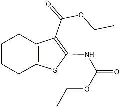 ethyl 2-[(ethoxycarbonyl)amino]-4,5,6,7-tetrahydro-1-benzothiophene-3-carboxylate Struktur