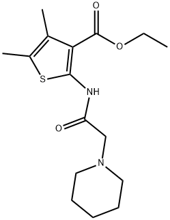 ethyl 4,5-dimethyl-2-[(1-piperidinylacetyl)amino]-3-thiophenecarboxylate Struktur