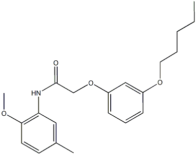 N-(2-methoxy-5-methylphenyl)-2-[3-(pentyloxy)phenoxy]acetamide Struktur