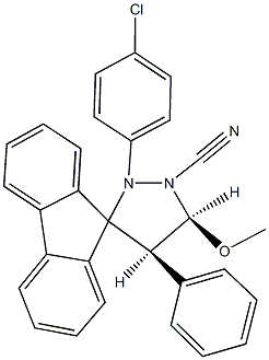 1-(4-chlorophenyl)-2-cyano-3-methoxy-4-phenylspiro[pyrazolidine-5,9'-(9'H)-fluorene] Struktur