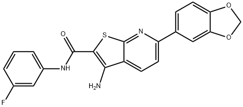 3-amino-6-(1,3-benzodioxol-5-yl)-N-(3-fluorophenyl)thieno[2,3-b]pyridine-2-carboxamide Struktur