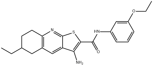 3-amino-N-(3-ethoxyphenyl)-6-ethyl-5,6,7,8-tetrahydrothieno[2,3-b]quinoline-2-carboxamide Struktur