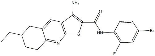 3-amino-N-(4-bromo-2-fluorophenyl)-6-ethyl-5,6,7,8-tetrahydrothieno[2,3-b]quinoline-2-carboxamide Struktur