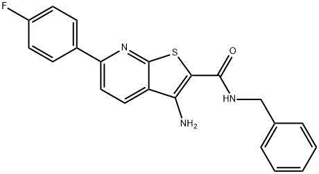 3-amino-N-benzyl-6-(4-fluorophenyl)thieno[2,3-b]pyridine-2-carboxamide Struktur