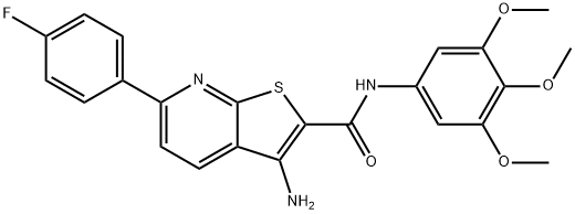 3-amino-6-(4-fluorophenyl)-N-(3,4,5-trimethoxyphenyl)thieno[2,3-b]pyridine-2-carboxamide Struktur