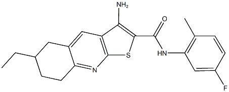 3-amino-6-ethyl-N-(5-fluoro-2-methylphenyl)-5,6,7,8-tetrahydrothieno[2,3-b]quinoline-2-carboxamide Struktur