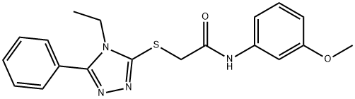 2-[(4-ethyl-5-phenyl-4H-1,2,4-triazol-3-yl)sulfanyl]-N-(3-methoxyphenyl)acetamide Struktur