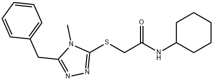 2-[(5-benzyl-4-methyl-4H-1,2,4-triazol-3-yl)sulfanyl]-N-cyclohexylacetamide Struktur