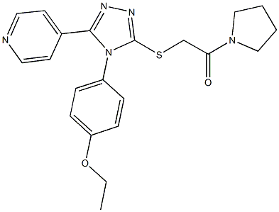 ethyl 4-[3-{[2-oxo-2-(1-pyrrolidinyl)ethyl]sulfanyl}-5-(4-pyridinyl)-4H-1,2,4-triazol-4-yl]phenyl ether Struktur