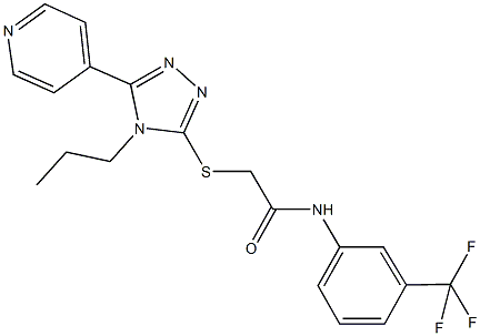 2-{[4-propyl-5-(4-pyridinyl)-4H-1,2,4-triazol-3-yl]sulfanyl}-N-[3-(trifluoromethyl)phenyl]acetamide Struktur