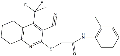 2-{[3-cyano-4-(trifluoromethyl)-5,6,7,8-tetrahydroquinolin-2-yl]sulfanyl}-N-(2-methylphenyl)acetamide Struktur