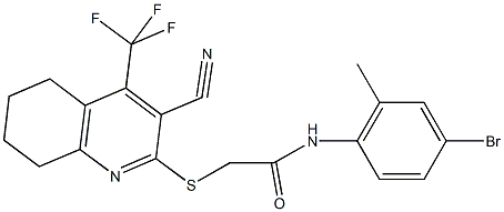 N-(4-bromo-2-methylphenyl)-2-{[3-cyano-4-(trifluoromethyl)-5,6,7,8-tetrahydroquinolin-2-yl]sulfanyl}acetamide Struktur