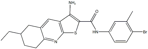 3-amino-N-(4-bromo-3-methylphenyl)-6-ethyl-5,6,7,8-tetrahydrothieno[2,3-b]quinoline-2-carboxamide Struktur