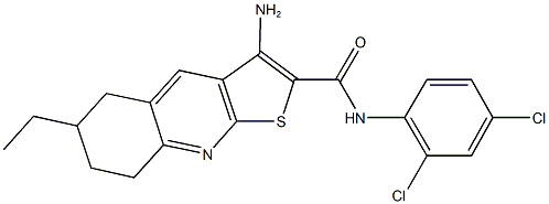 3-amino-N-(2,4-dichlorophenyl)-6-ethyl-5,6,7,8-tetrahydrothieno[2,3-b]quinoline-2-carboxamide Struktur