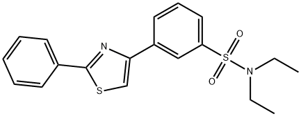 N,N-diethyl-3-(2-phenyl-1,3-thiazol-4-yl)benzenesulfonamide Struktur