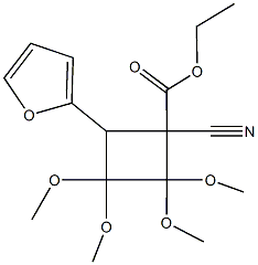 ethyl 1-cyano-4-(2-furyl)-2,2,3,3-tetramethoxycyclobutanecarboxylate Struktur