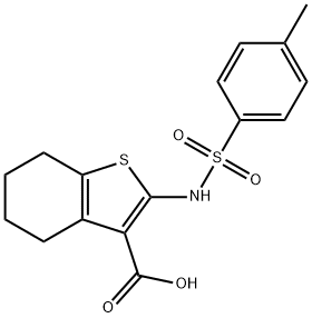 2-{[(4-methylphenyl)sulfonyl]amino}-4,5,6,7-tetrahydro-1-benzothiophene-3-carboxylic acid Struktur