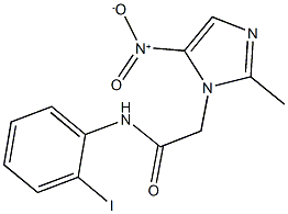 2-{5-nitro-2-methyl-1H-imidazol-1-yl}-N-(2-iodophenyl)acetamide Struktur