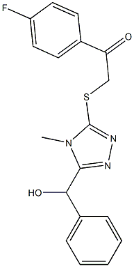 1-(4-fluorophenyl)-2-({5-[hydroxy(phenyl)methyl]-4-methyl-4H-1,2,4-triazol-3-yl}sulfanyl)ethanone Struktur