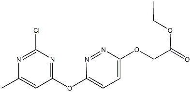 ethyl ({6-[(2-chloro-6-methylpyrimidin-4-yl)oxy]pyridazin-3-yl}oxy)acetate Struktur