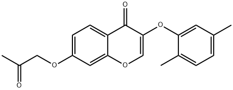 3-(2,5-dimethylphenoxy)-7-(2-oxopropoxy)-4H-chromen-4-one Struktur