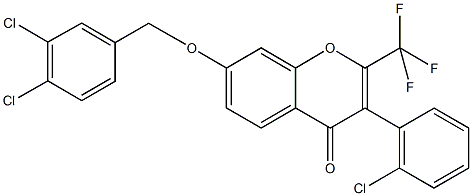 3-(2-chlorophenyl)-7-[(3,4-dichlorobenzyl)oxy]-2-(trifluoromethyl)-4H-chromen-4-one Struktur