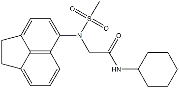 N-cyclohexyl-2-[1,2-dihydro-5-acenaphthylenyl(methylsulfonyl)amino]acetamide Struktur