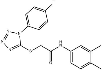 N-(3,4-dimethylphenyl)-2-{[1-(4-fluorophenyl)-1H-tetraazol-5-yl]sulfanyl}acetamide Struktur