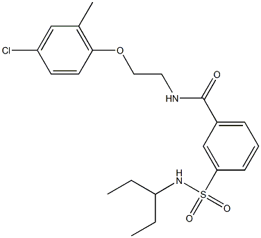 N-[2-(4-chloro-2-methylphenoxy)ethyl]-3-{[(1-ethylpropyl)amino]sulfonyl}benzamide Struktur