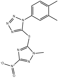 1-(3,4-dimethylphenyl)-5-({3-nitro-1-methyl-1H-1,2,4-triazol-5-yl}sulfanyl)-1H-tetraazole Struktur