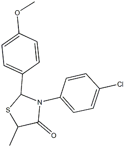 3-(4-chlorophenyl)-2-(4-methoxyphenyl)-5-methyl-1,3-thiazolidin-4-one Struktur