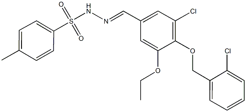 N'-{3-chloro-4-[(2-chlorobenzyl)oxy]-5-ethoxybenzylidene}-4-methylbenzenesulfonohydrazide Struktur