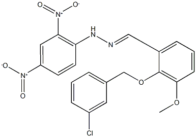 2-[(3-chlorobenzyl)oxy]-3-methoxybenzaldehyde {2,4-bisnitrophenyl}hydrazone Struktur