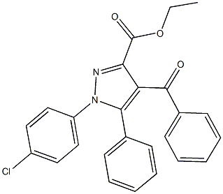 ethyl 4-benzoyl-1-(4-chlorophenyl)-5-phenyl-1H-pyrazole-3-carboxylate Struktur