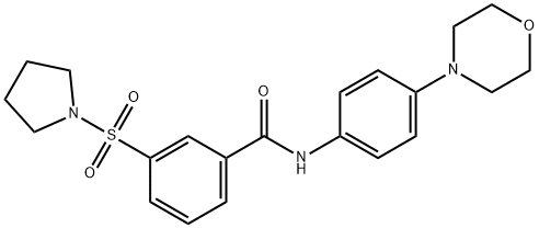 N-[4-(4-morpholinyl)phenyl]-3-(1-pyrrolidinylsulfonyl)benzamide Struktur